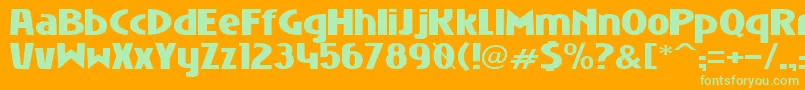 NiobiumBlack Font – Green Fonts on Orange Background