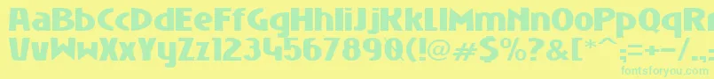 NiobiumBlack Font – Green Fonts on Yellow Background