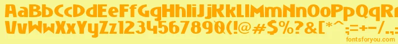 NiobiumBlack Font – Orange Fonts on Yellow Background