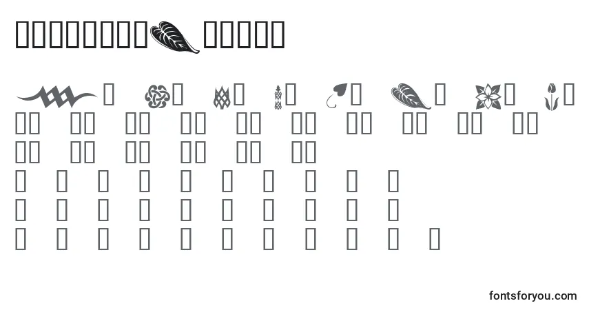 Czcionka KrSimpleFleur3 – alfabet, cyfry, specjalne znaki