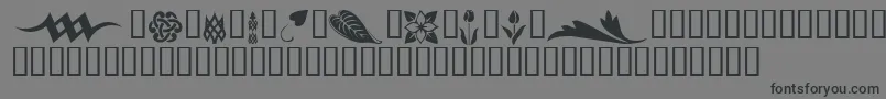 KrSimpleFleur3-Schriftart – Schwarze Schriften auf grauem Hintergrund