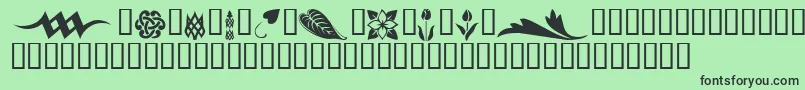 KrSimpleFleur3 Font – Black Fonts on Green Background