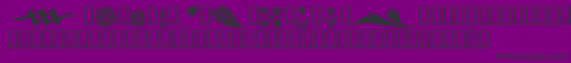 Шрифт KrSimpleFleur3 – чёрные шрифты на фиолетовом фоне