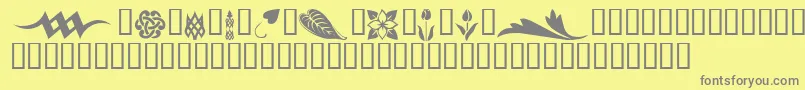 KrSimpleFleur3 Font – Gray Fonts on Yellow Background