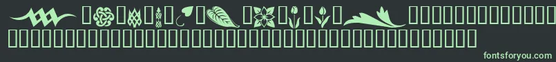 KrSimpleFleur3 Font – Green Fonts on Black Background