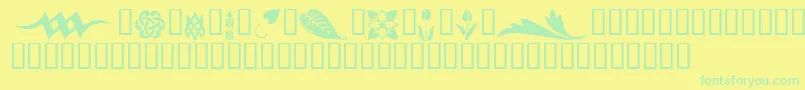 KrSimpleFleur3 Font – Green Fonts on Yellow Background