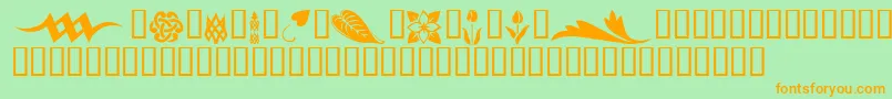 KrSimpleFleur3 Font – Orange Fonts on Green Background