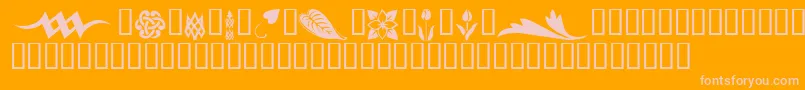 KrSimpleFleur3 Font – Pink Fonts on Orange Background