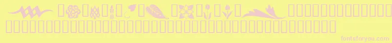 KrSimpleFleur3 Font – Pink Fonts on Yellow Background