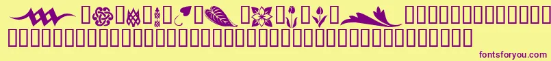 KrSimpleFleur3 Font – Purple Fonts on Yellow Background