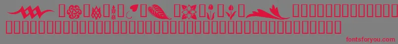 KrSimpleFleur3 Font – Red Fonts on Gray Background