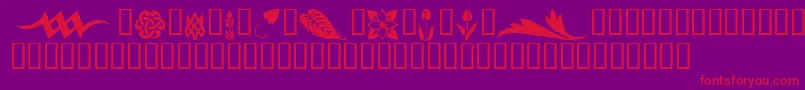 KrSimpleFleur3 Font – Red Fonts on Purple Background