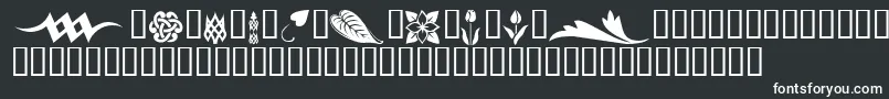 Шрифт KrSimpleFleur3 – белые шрифты на чёрном фоне