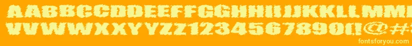 VtcAngorachikRegular Font – Yellow Fonts on Orange Background