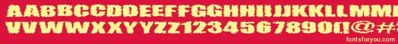 VtcAngorachikRegular Font – Yellow Fonts on Red Background