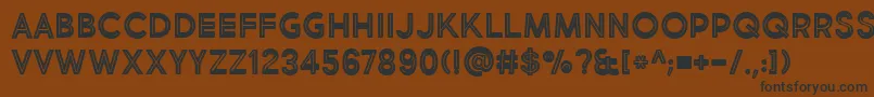 BmdMarketFreshInlineBoldAllCaps-fontti – mustat fontit ruskealla taustalla