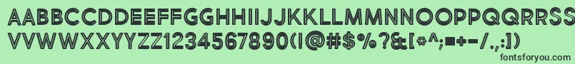 フォントBmdMarketFreshInlineBoldAllCaps – 緑の背景に黒い文字
