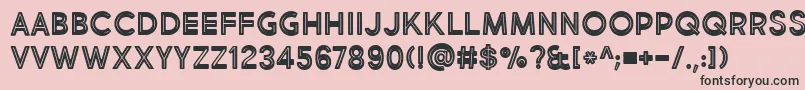 BmdMarketFreshInlineBoldAllCaps-fontti – mustat fontit vaaleanpunaisella taustalla