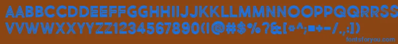 BmdMarketFreshInlineBoldAllCaps Font – Blue Fonts on Brown Background