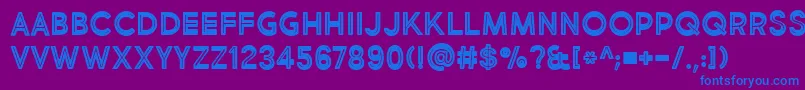 BmdMarketFreshInlineBoldAllCaps-fontti – siniset fontit violetilla taustalla