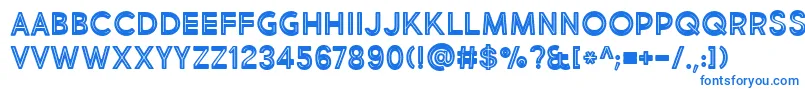 BmdMarketFreshInlineBoldAllCaps-Schriftart – Blaue Schriften auf weißem Hintergrund