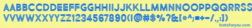 BmdMarketFreshInlineBoldAllCaps Font – Blue Fonts on Yellow Background