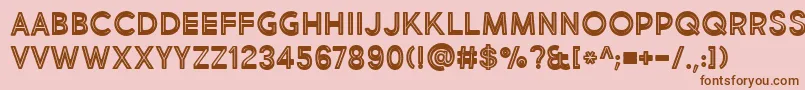 BmdMarketFreshInlineBoldAllCaps-Schriftart – Braune Schriften auf rosa Hintergrund