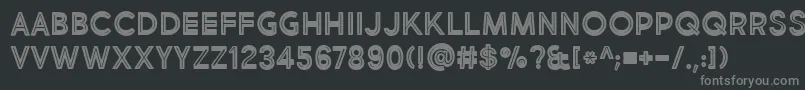フォントBmdMarketFreshInlineBoldAllCaps – 黒い背景に灰色の文字