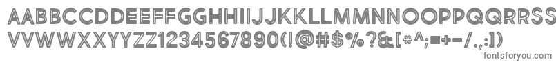 フォントBmdMarketFreshInlineBoldAllCaps – 白い背景に灰色の文字