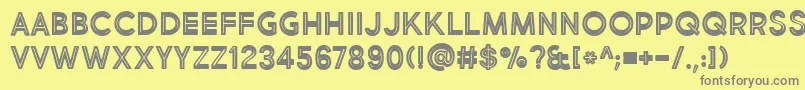 フォントBmdMarketFreshInlineBoldAllCaps – 黄色の背景に灰色の文字