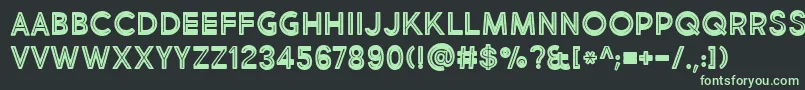 BmdMarketFreshInlineBoldAllCaps Font – Green Fonts on Black Background