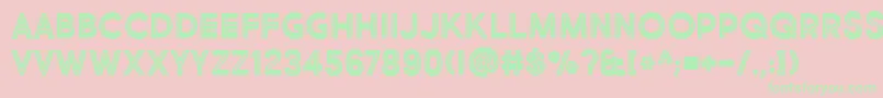 BmdMarketFreshInlineBoldAllCaps-Schriftart – Grüne Schriften auf rosa Hintergrund