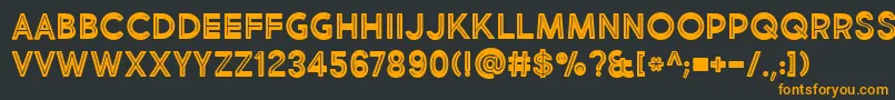 BmdMarketFreshInlineBoldAllCaps-Schriftart – Orangefarbene Schriften auf schwarzem Hintergrund