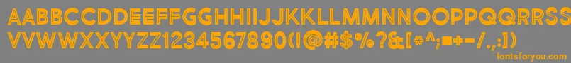 BmdMarketFreshInlineBoldAllCaps-Schriftart – Orangefarbene Schriften auf grauem Hintergrund