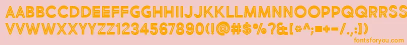 BmdMarketFreshInlineBoldAllCaps Font – Orange Fonts on Pink Background