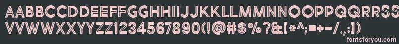 BmdMarketFreshInlineBoldAllCaps-fontti – vaaleanpunaiset fontit mustalla taustalla