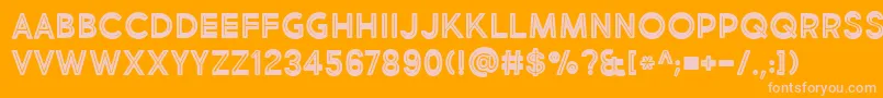 BmdMarketFreshInlineBoldAllCaps-fontti – vaaleanpunaiset fontit oranssilla taustalla