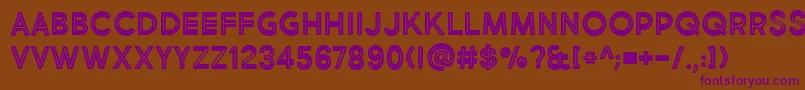 BmdMarketFreshInlineBoldAllCaps-Schriftart – Violette Schriften auf braunem Hintergrund