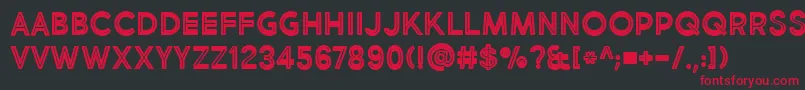 Шрифт BmdMarketFreshInlineBoldAllCaps – красные шрифты на чёрном фоне