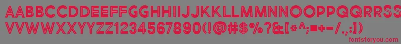 BmdMarketFreshInlineBoldAllCaps Font – Red Fonts on Gray Background