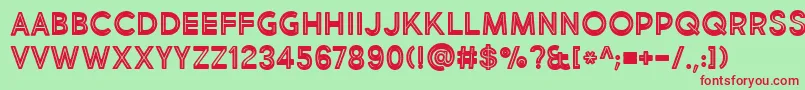 BmdMarketFreshInlineBoldAllCaps Font – Red Fonts on Green Background