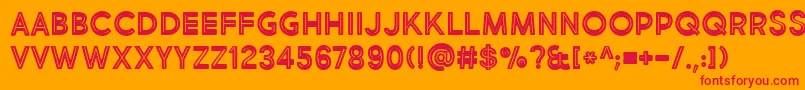 Шрифт BmdMarketFreshInlineBoldAllCaps – красные шрифты на оранжевом фоне