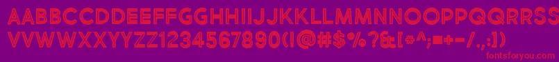 BmdMarketFreshInlineBoldAllCaps-fontti – punaiset fontit violetilla taustalla