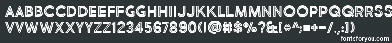 BmdMarketFreshInlineBoldAllCaps-fontti – valkoiset fontit mustalla taustalla