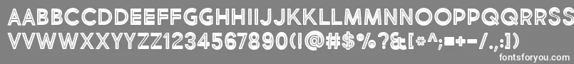 フォントBmdMarketFreshInlineBoldAllCaps – 灰色の背景に白い文字