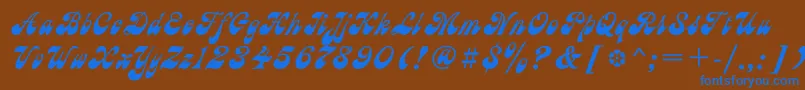 Astrongtt Font – Blue Fonts on Brown Background