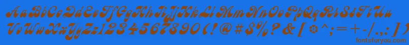 Astrongtt Font – Brown Fonts on Blue Background