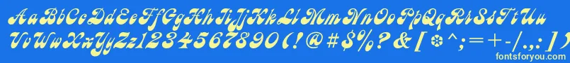 Astrongtt Font – Yellow Fonts on Blue Background