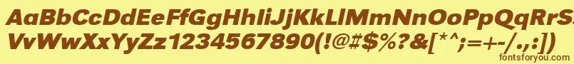 UrwgrotesktwidBoldOblique Font – Brown Fonts on Yellow Background