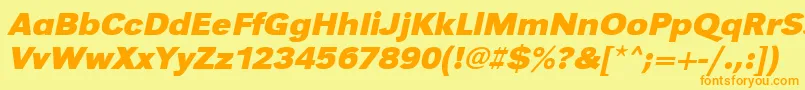 UrwgrotesktwidBoldOblique Font – Orange Fonts on Yellow Background